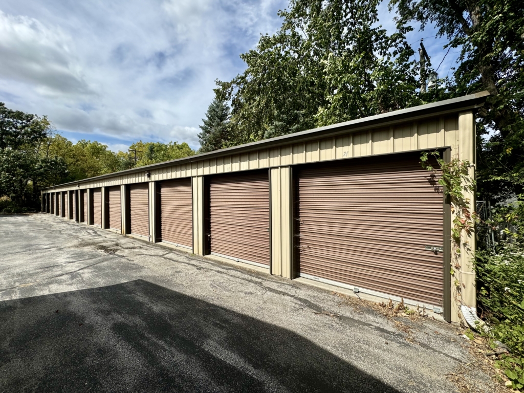 A row of secure storage units in West Ames